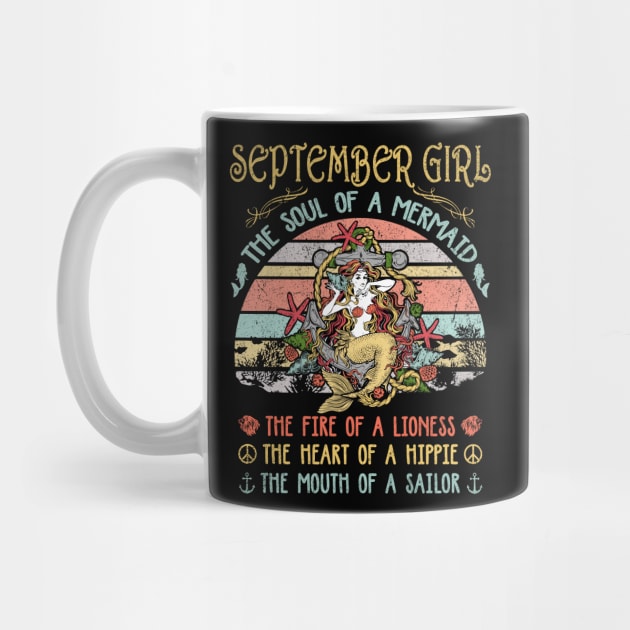 September Girl The Soul Of A Mermaid Vintage Birthday Gift by Tilida2012